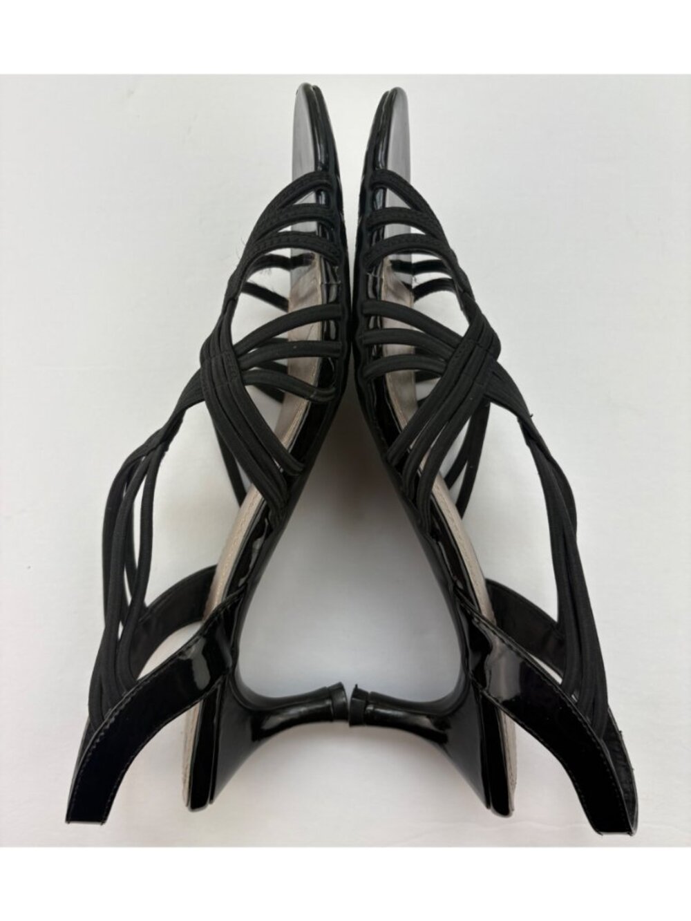 Naturalizer Black Patent Strappy Slingback Kitten Heels Sandal Size 9.5 M - Picture 7 of 10